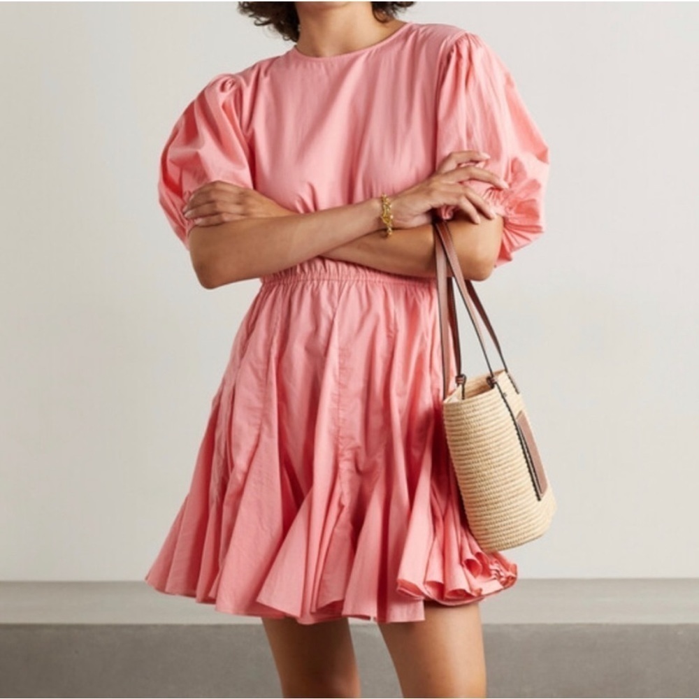 RHODE Women's Pink Molly Open-back Cotton-voile Mini Dress XS